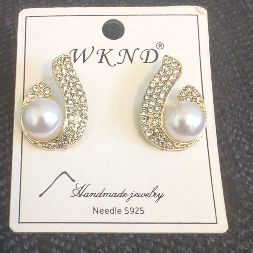 Gold and Silver Pearl Earrings